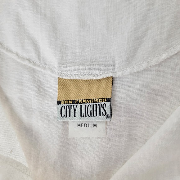 White Button-Up Women's Blouse - Picture 5 of 7